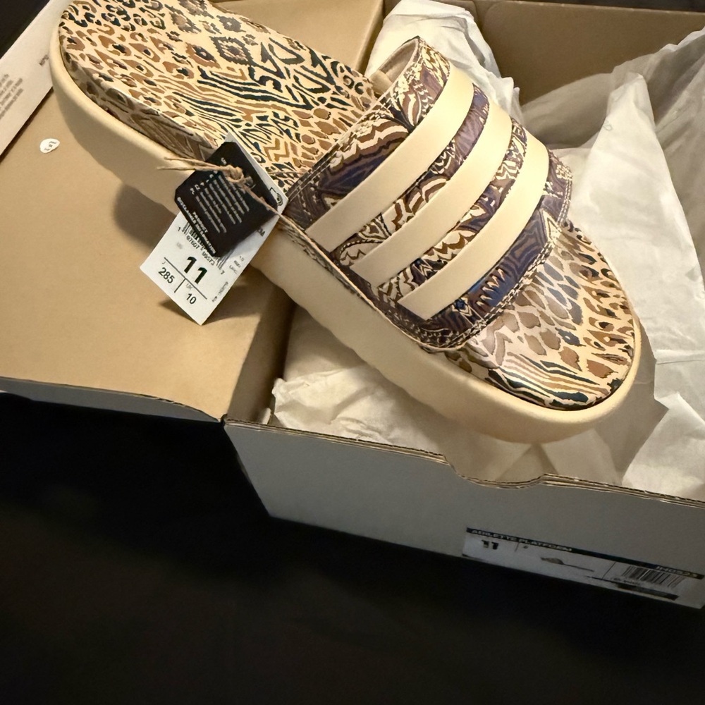 Adidas Adilette Platform Animal Print Slides